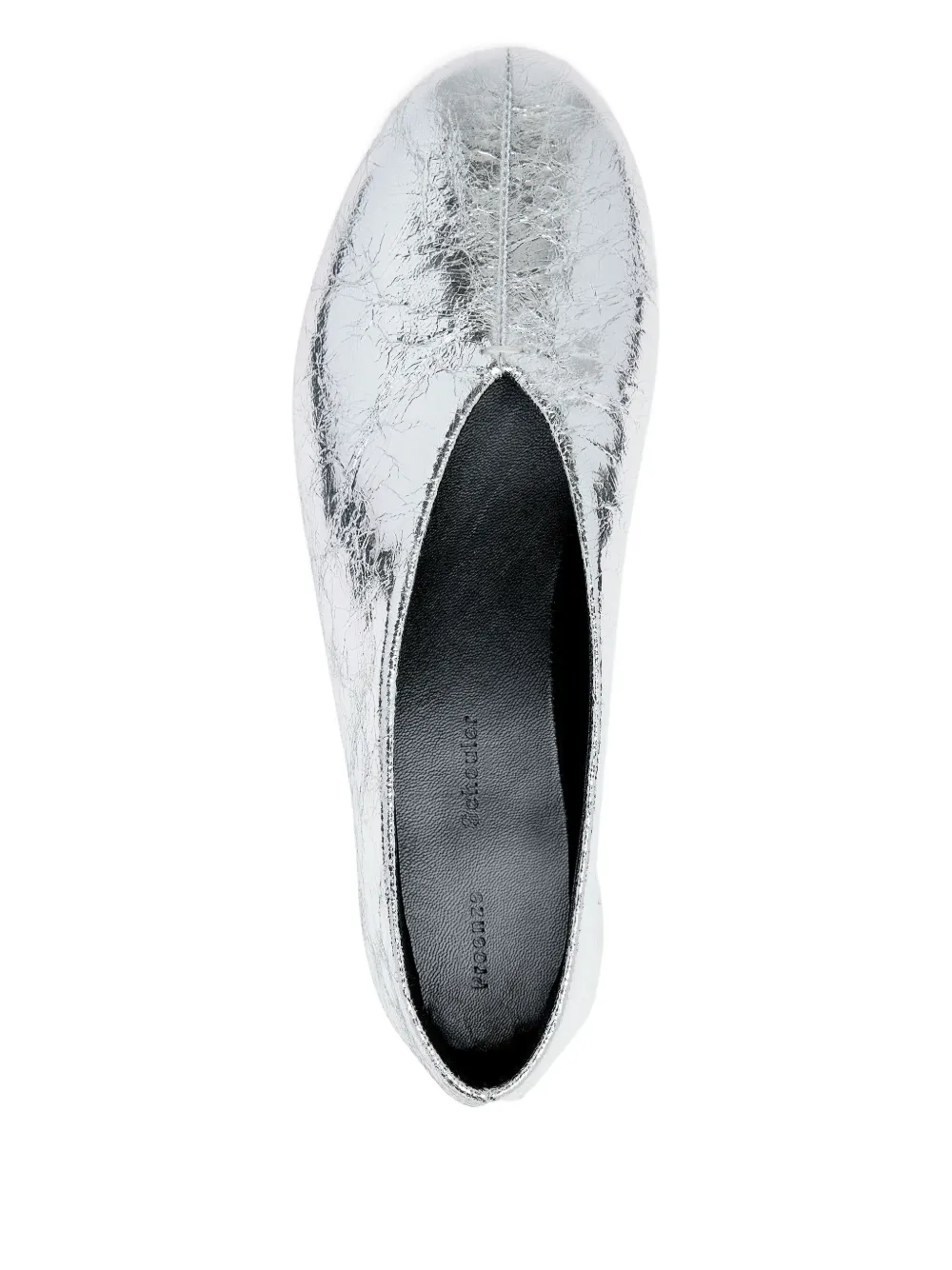 Proenza Schouler Tee Crinkled Ballet Flats In Silver