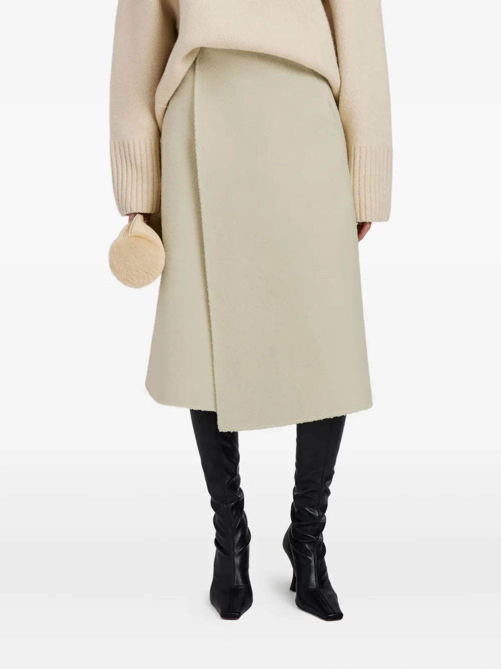 Proenza Schouler Bodhi Boucle Twill Skirt In Neutral