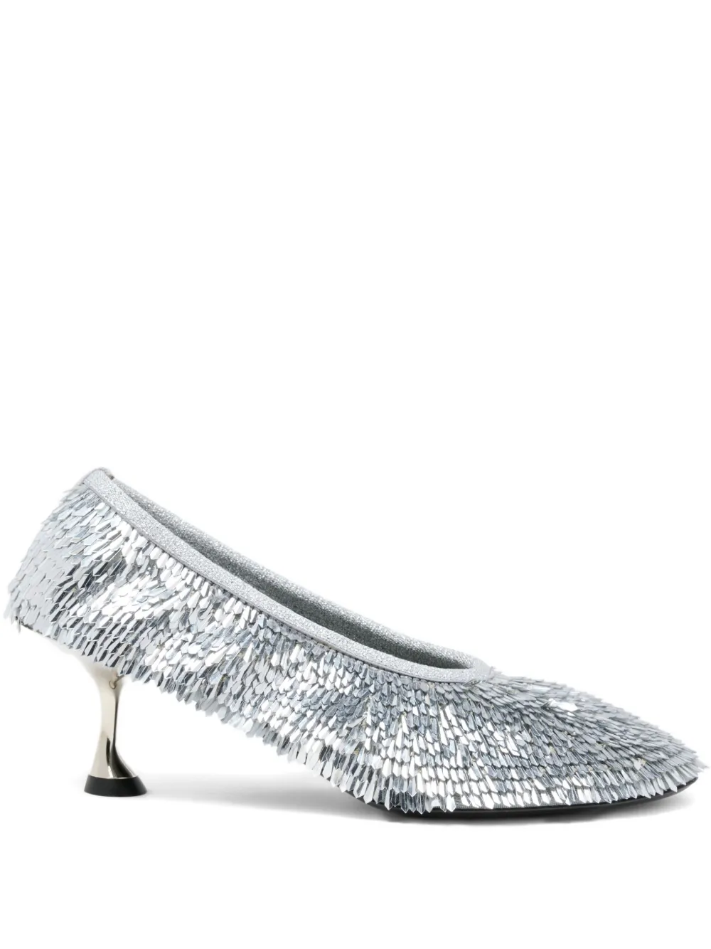 Proenza Schouler Tee pumps met pailletten Zilver