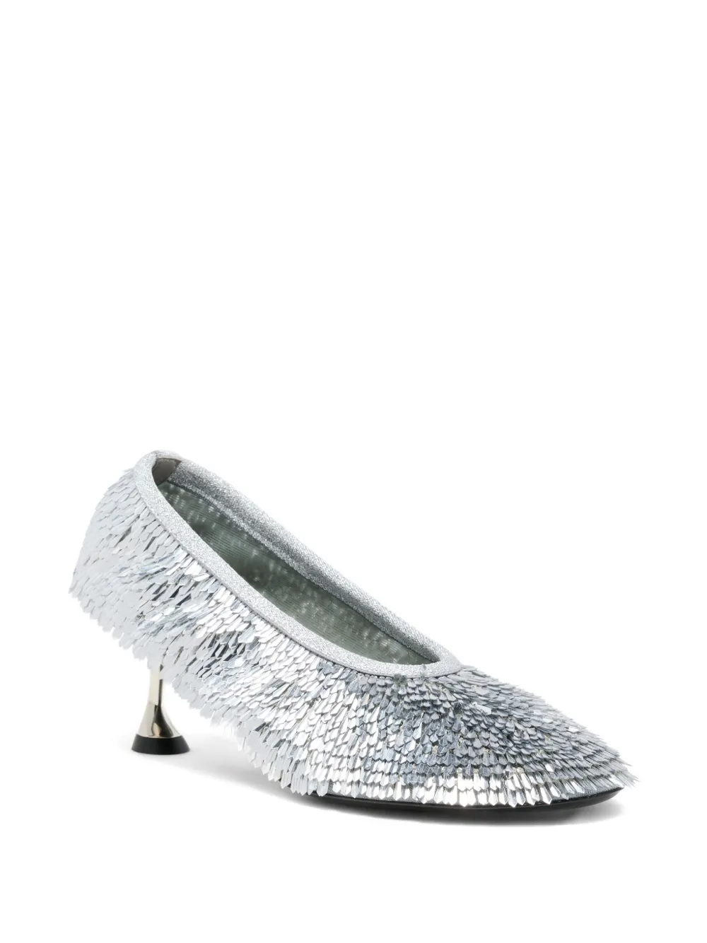 Proenza Schouler Tee pumps met pailletten Zilver