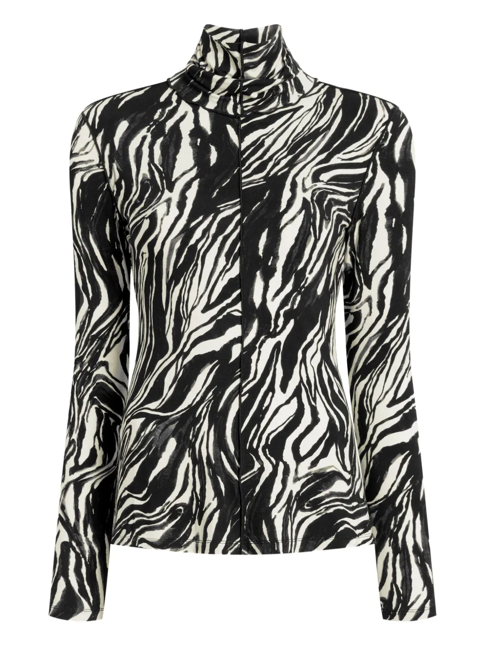 Proenza Schouler White Label Audrey Marble-print Top In Black
