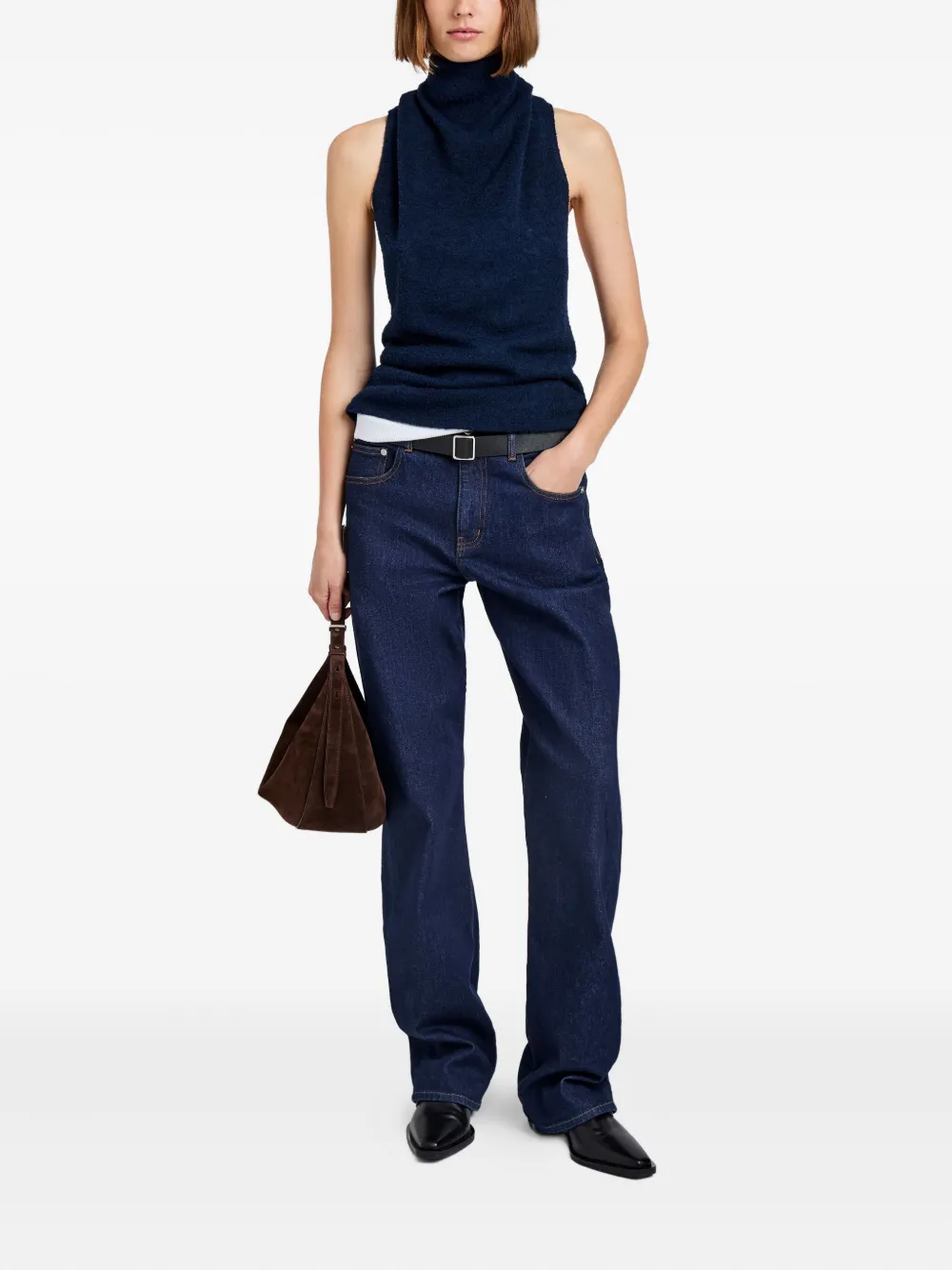 Proenza Schouler White Label Cynthia Cowl-effect Top In Blue