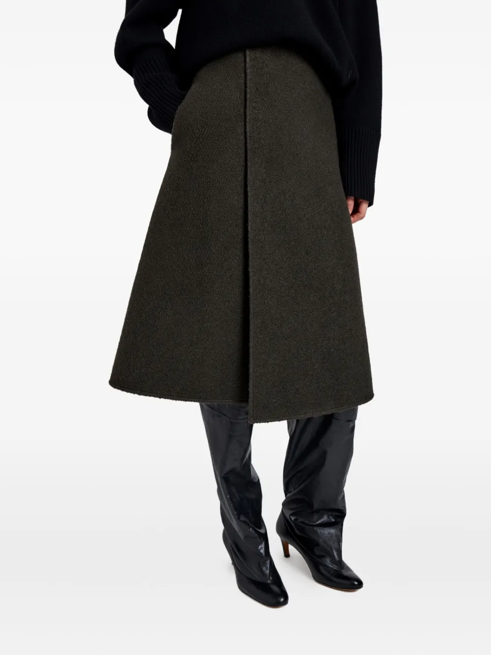 Proenza Schouler Bodhi Boucle Twill Skirt In Gray