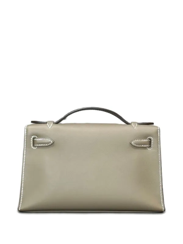 Hermès Pre-Owned Kelly Pochette Swift palladium-hardware Clutch