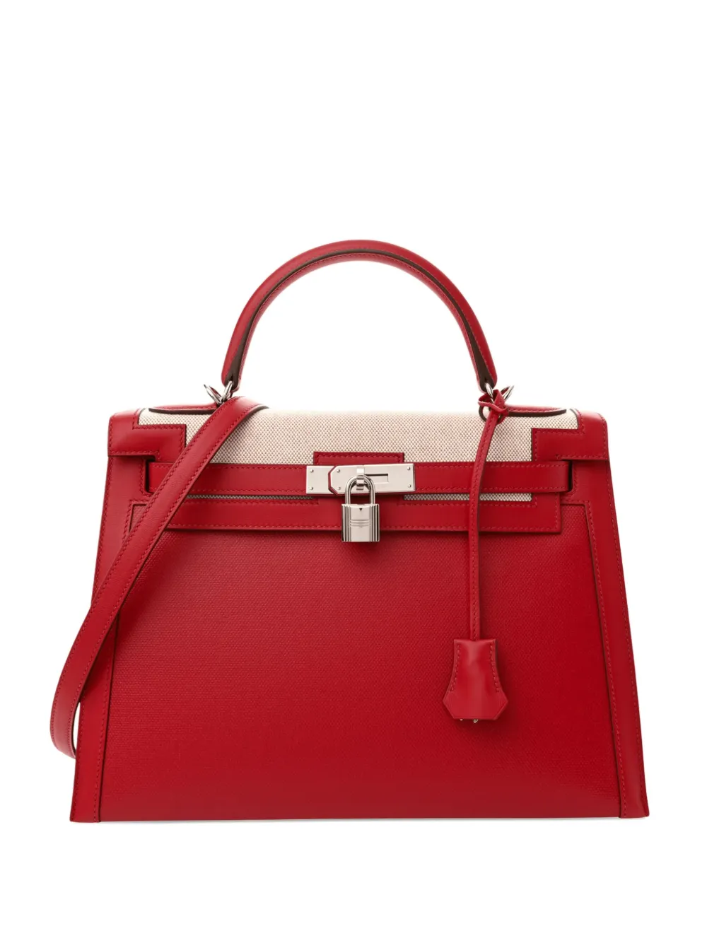 Pre-owned Hermes 2022 Kelly 32 Sellier Tote Bag In Red