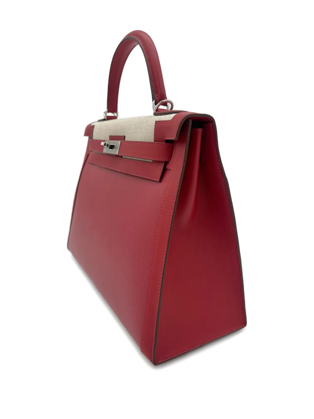 Pre-owned Hermes 2022 Kelly 32 Sellier Tote Bag In Red