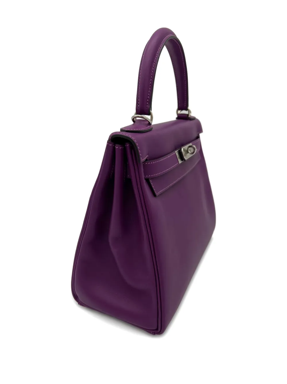 Pre-owned Hermes 2018 Kelly 28 Tote Bag In Purple