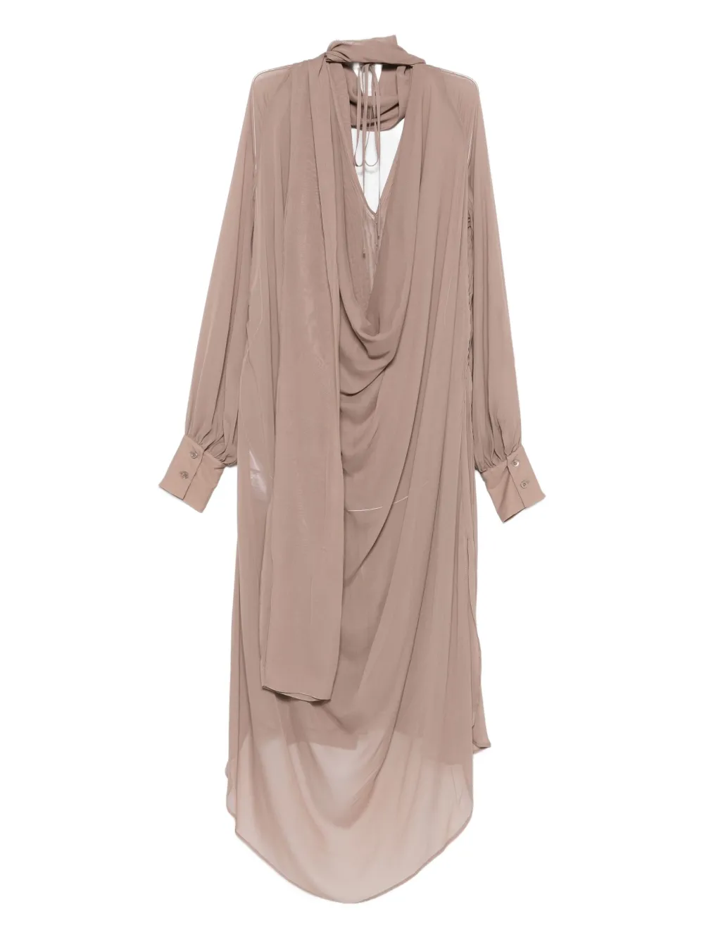 Erika Cavallini Draped Midi Dress In Neutral