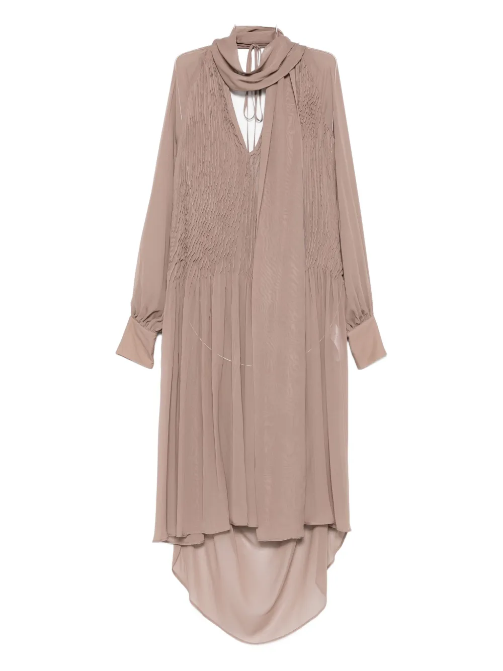 Erika Cavallini Draped Midi Dress In Neutral