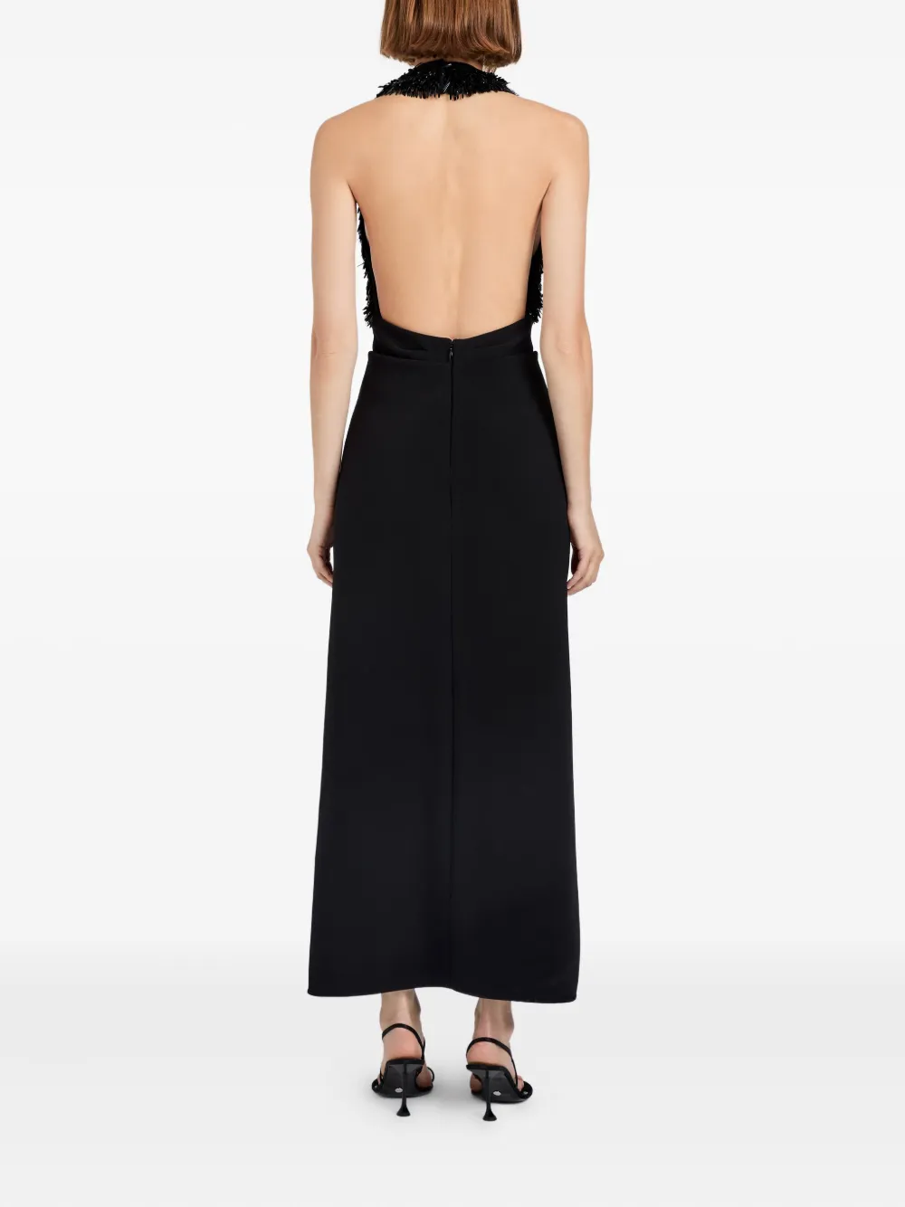 Proenza Schouler Jurk met gedraaid detail en franje Zwart