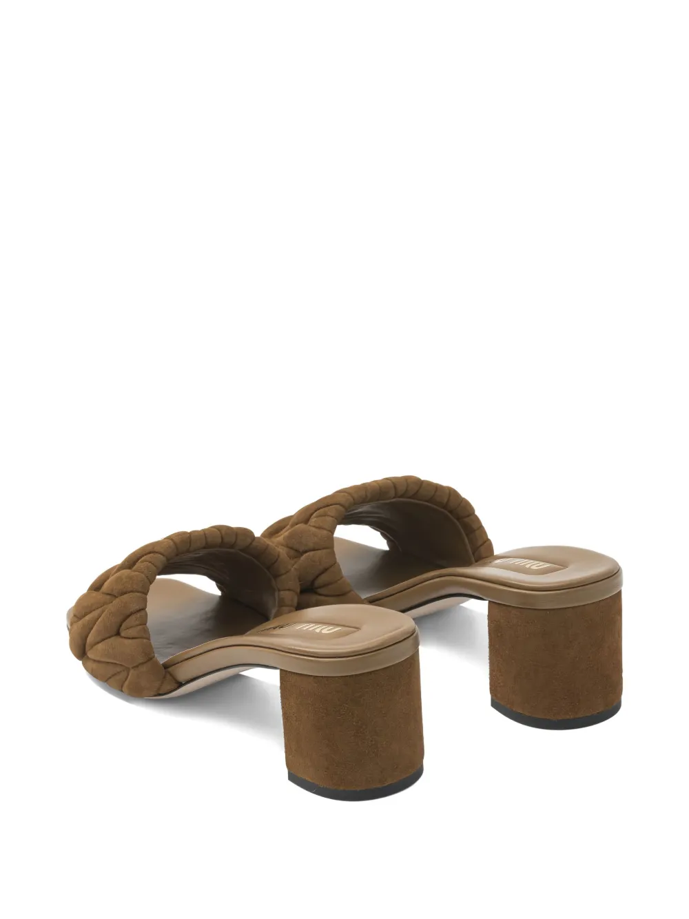 Miu Gewatteerde sandalen Bruin