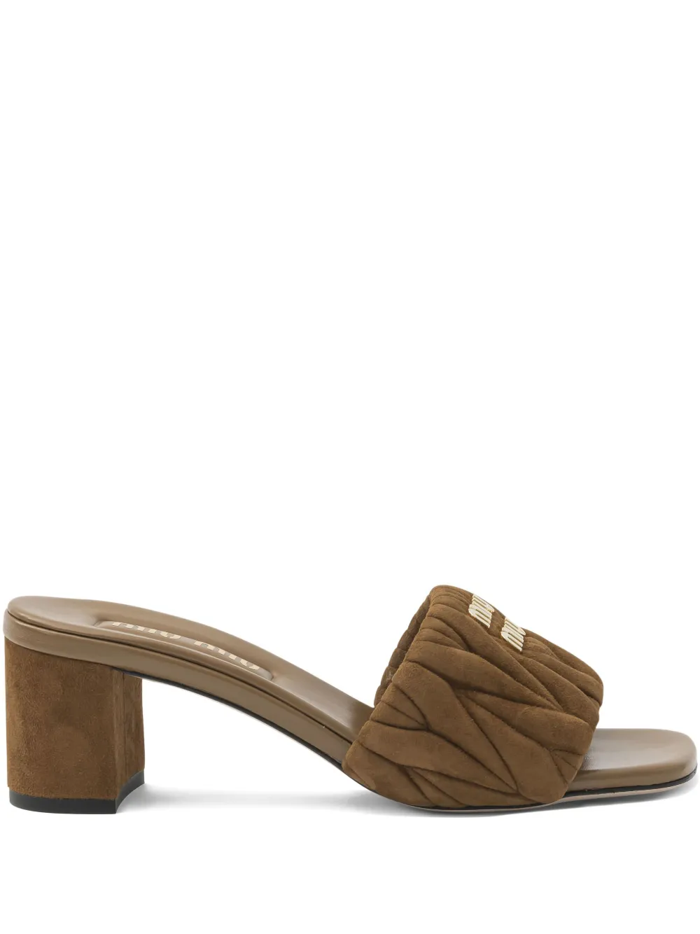 Miu Miu  quilted logo sandals | Brown | Image 1