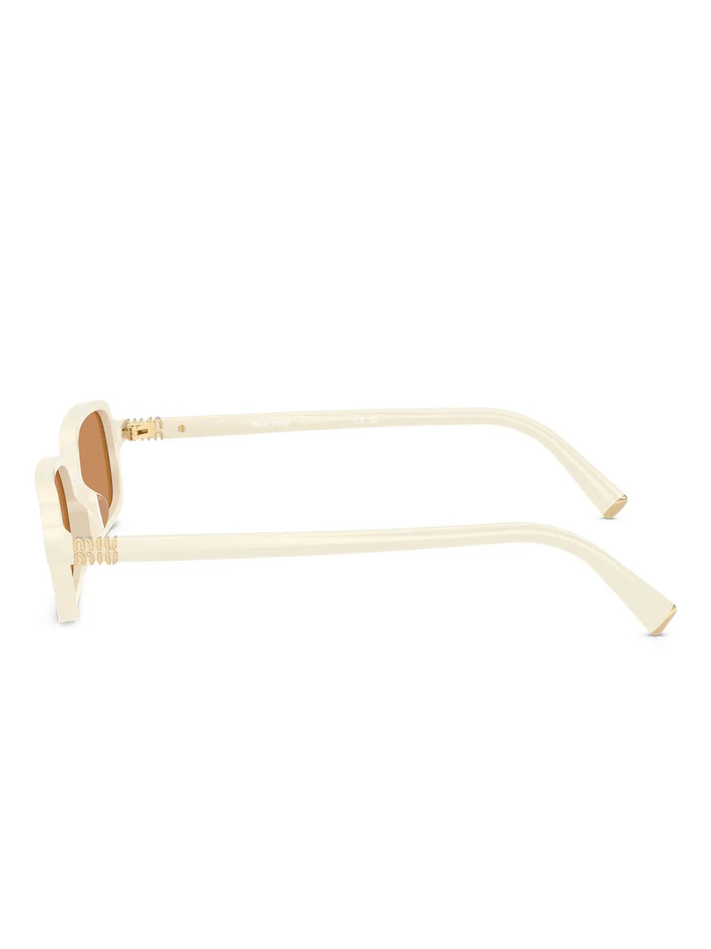 Miu Eyewear Zonnebril met rechthoekig montuur Wit