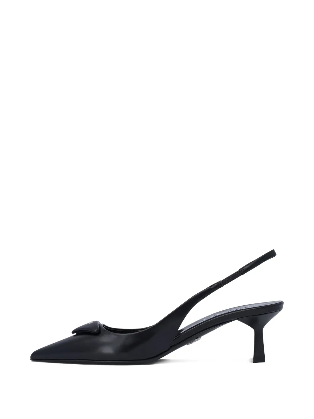 Prada 55 mm slingback pumps met triangel-logo Zwart