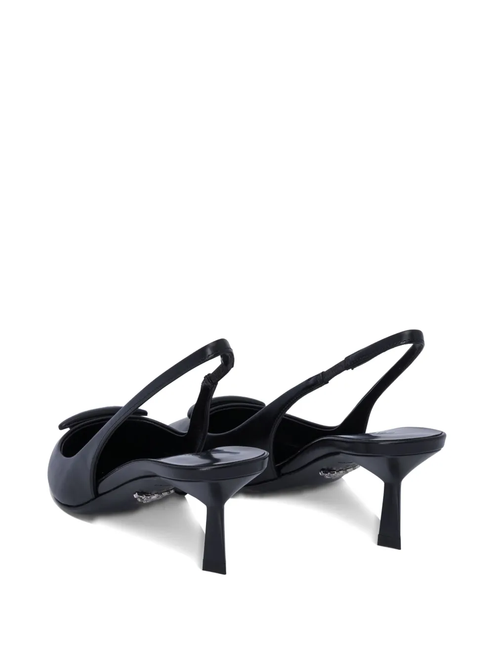 Prada 55 mm slingback pumps met triangel-logo Zwart