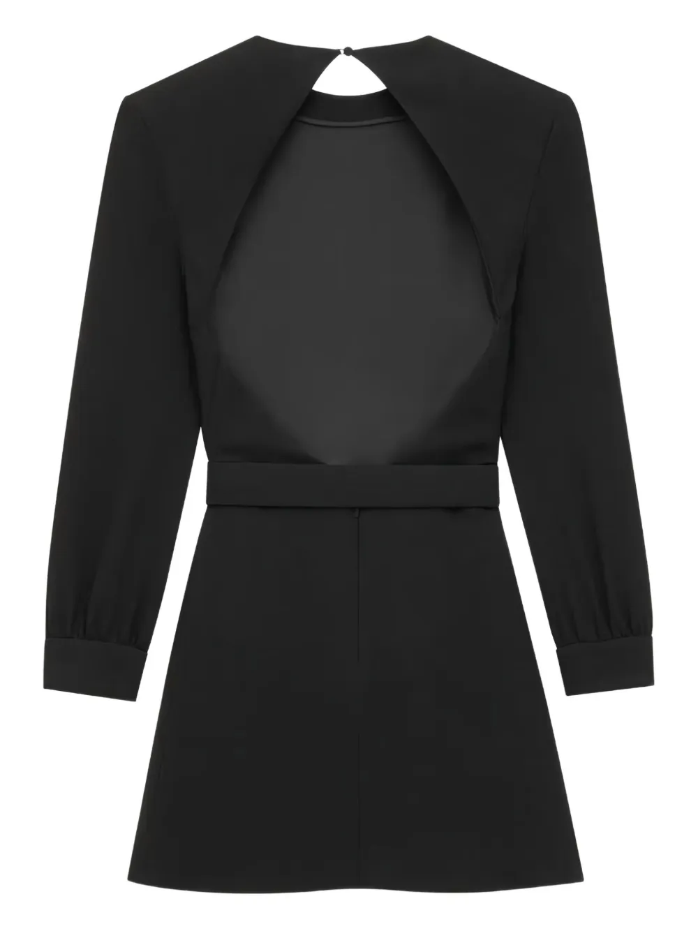 Saint Laurent back neckline belted dress - Zwart