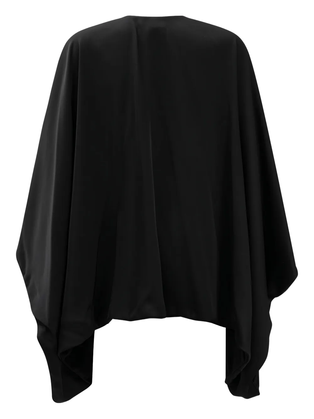 Fit Velvet Asymmetric Cape In Black
