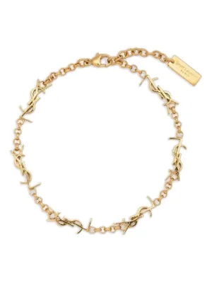 Saint Laurent Cassandre Crystal Bracelet | Gold | FARFETCH SG