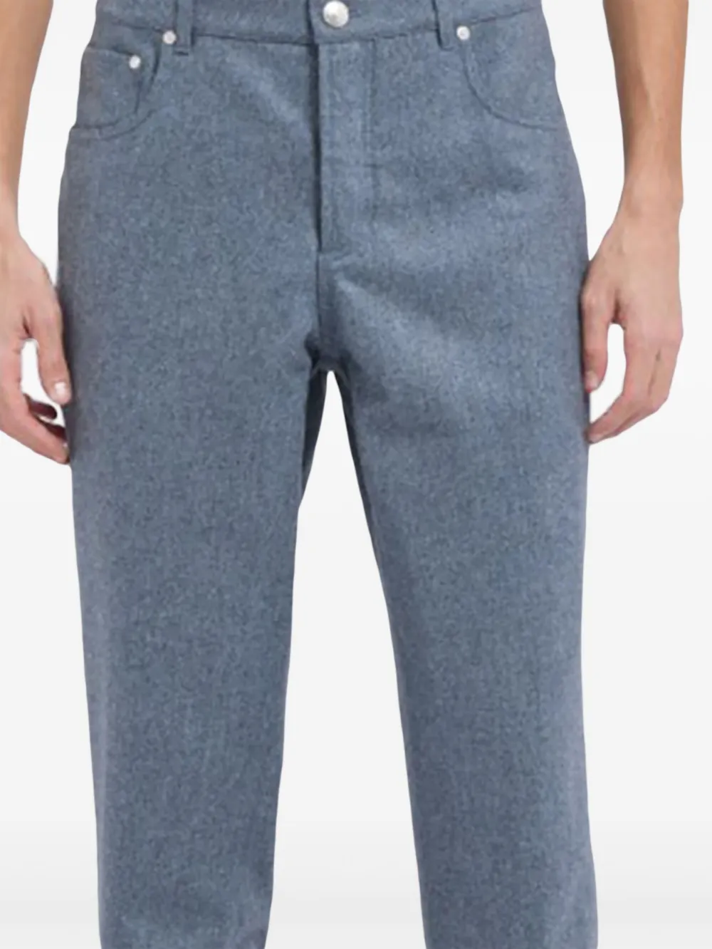 Brunello Cucinelli Button-fastening Trousers In Blue