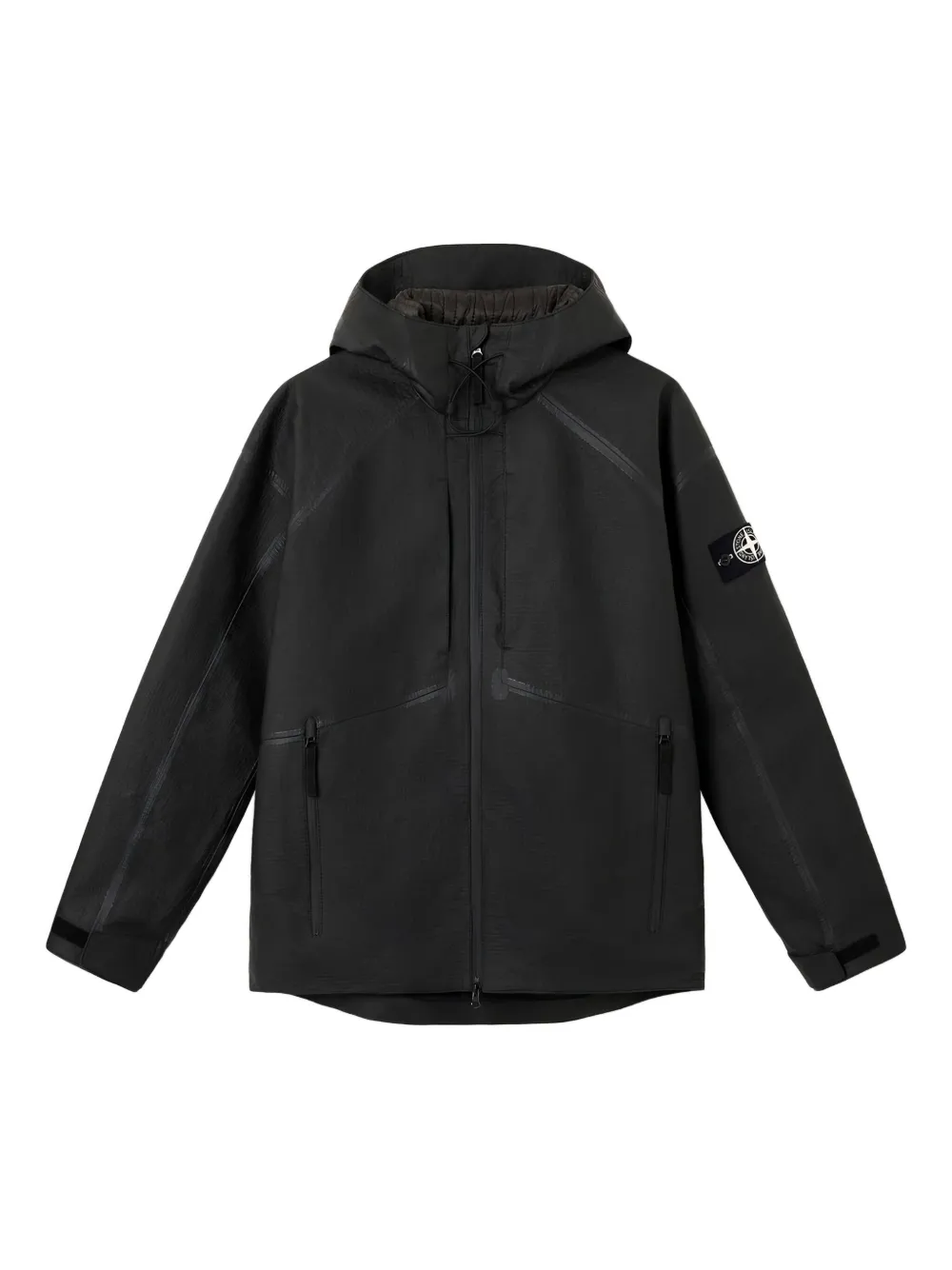 Stone Island chamarra de piel con capucha | negro | Image 1