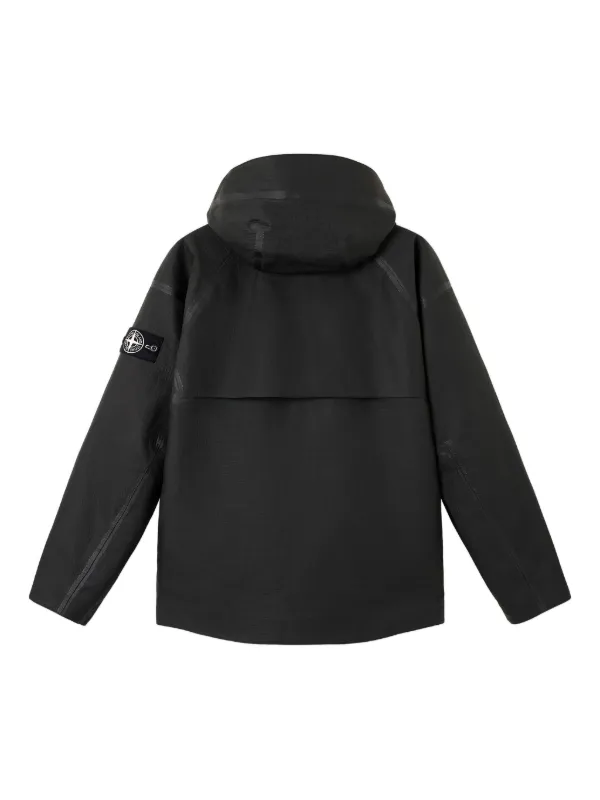 Stone Island Hooded Leather Jacket Black FARFETCH NO