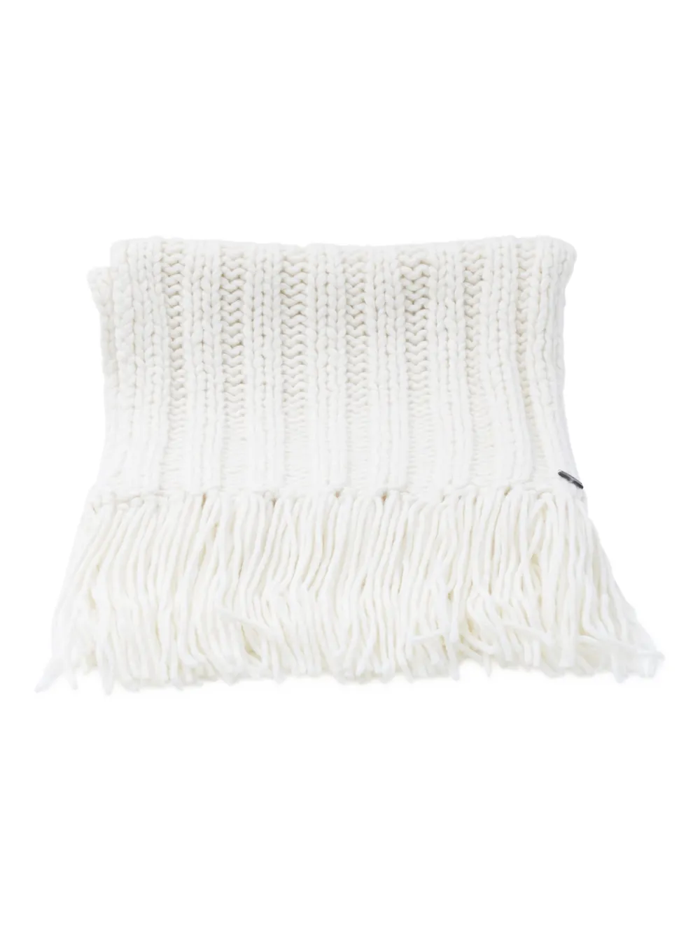 Fedeli Fringed Ribbed-knit Scarf In Neutral