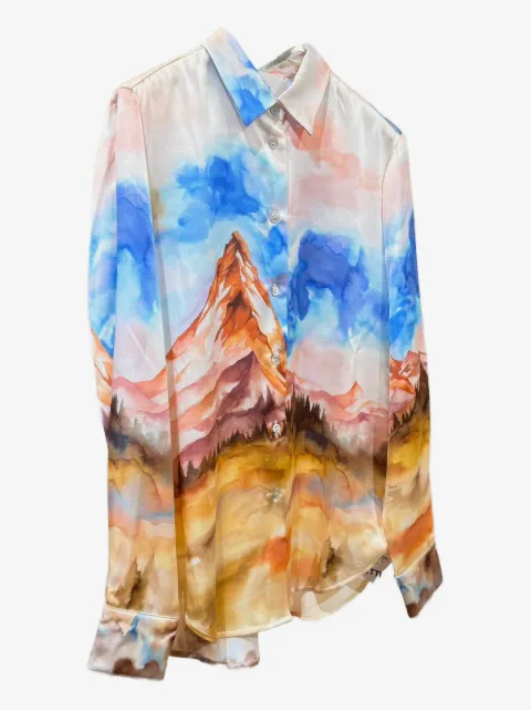 SLEEP NO MORE print button shirt