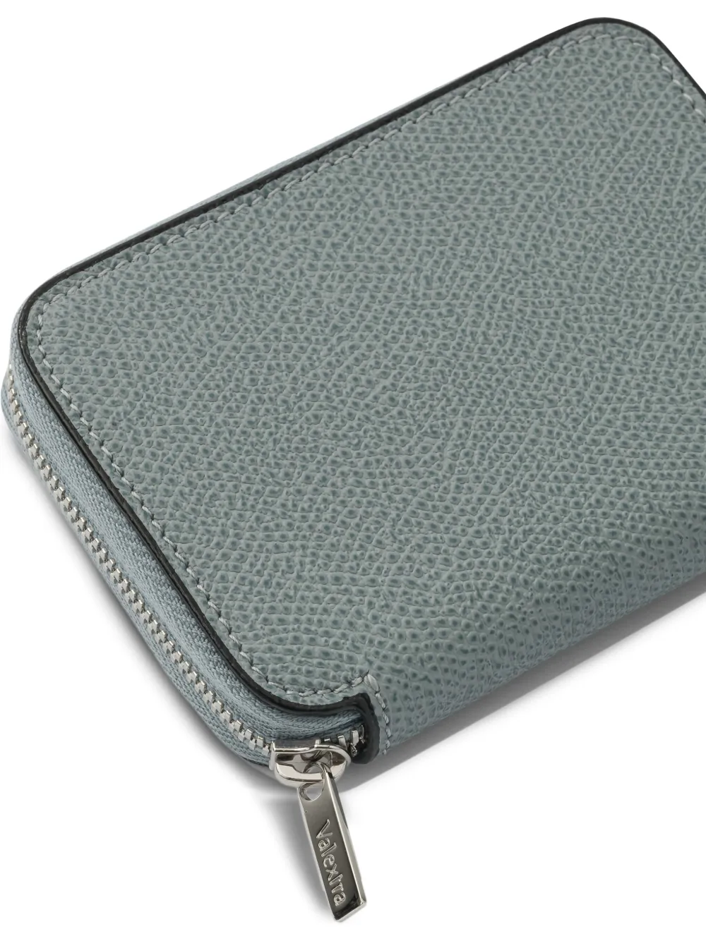 Valextra Zip-fastening Leather Wallet In Gray