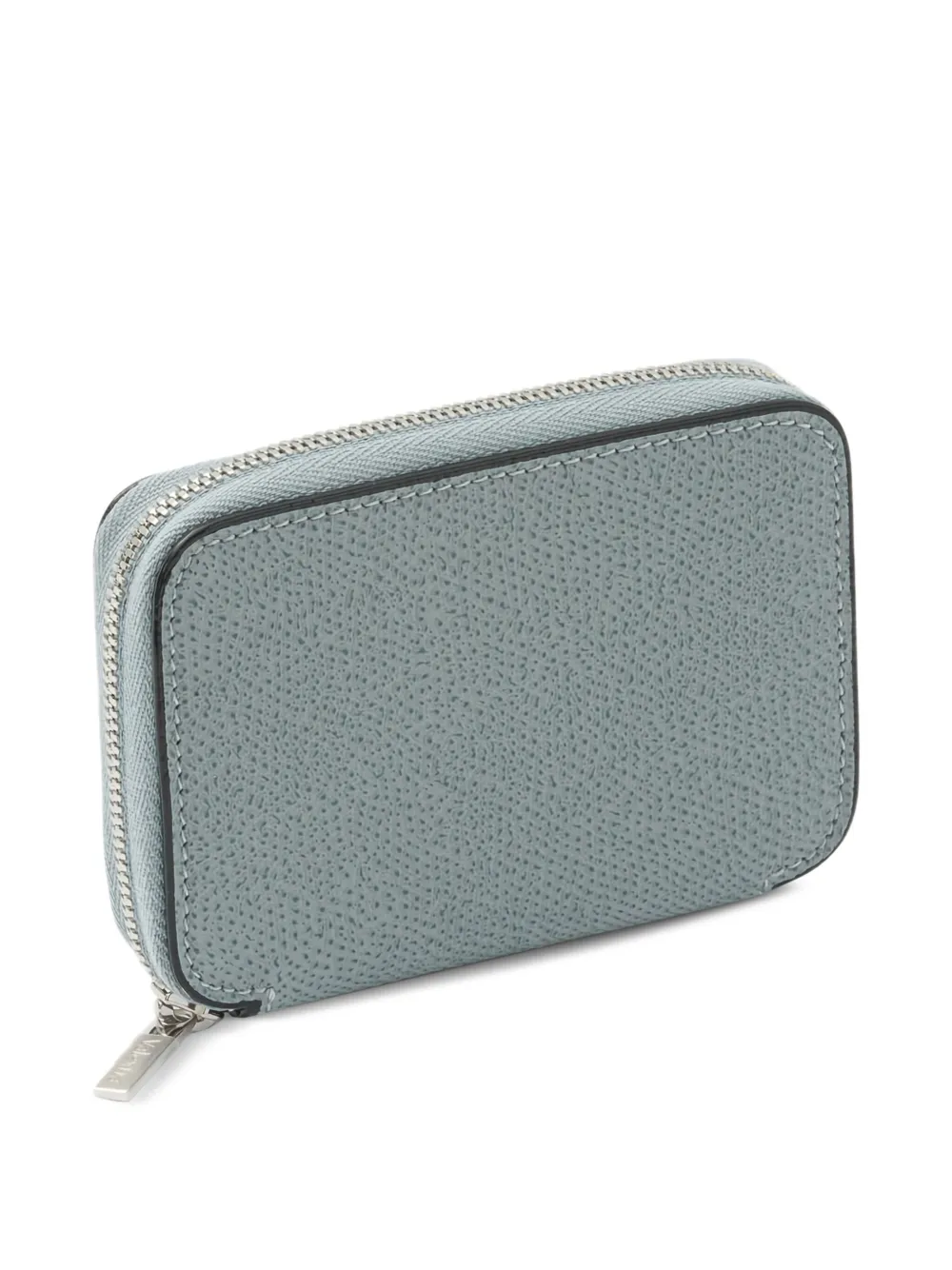 Valextra Zip-fastening Leather Wallet In Gray