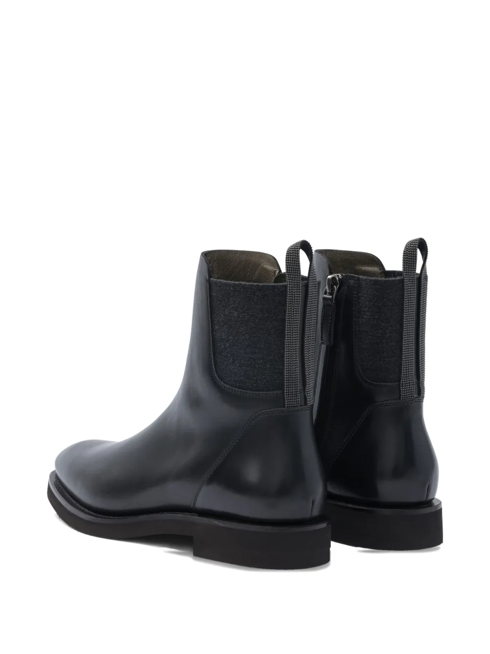 Brunello Cucinelli Leather Chelsea Boots In Nude