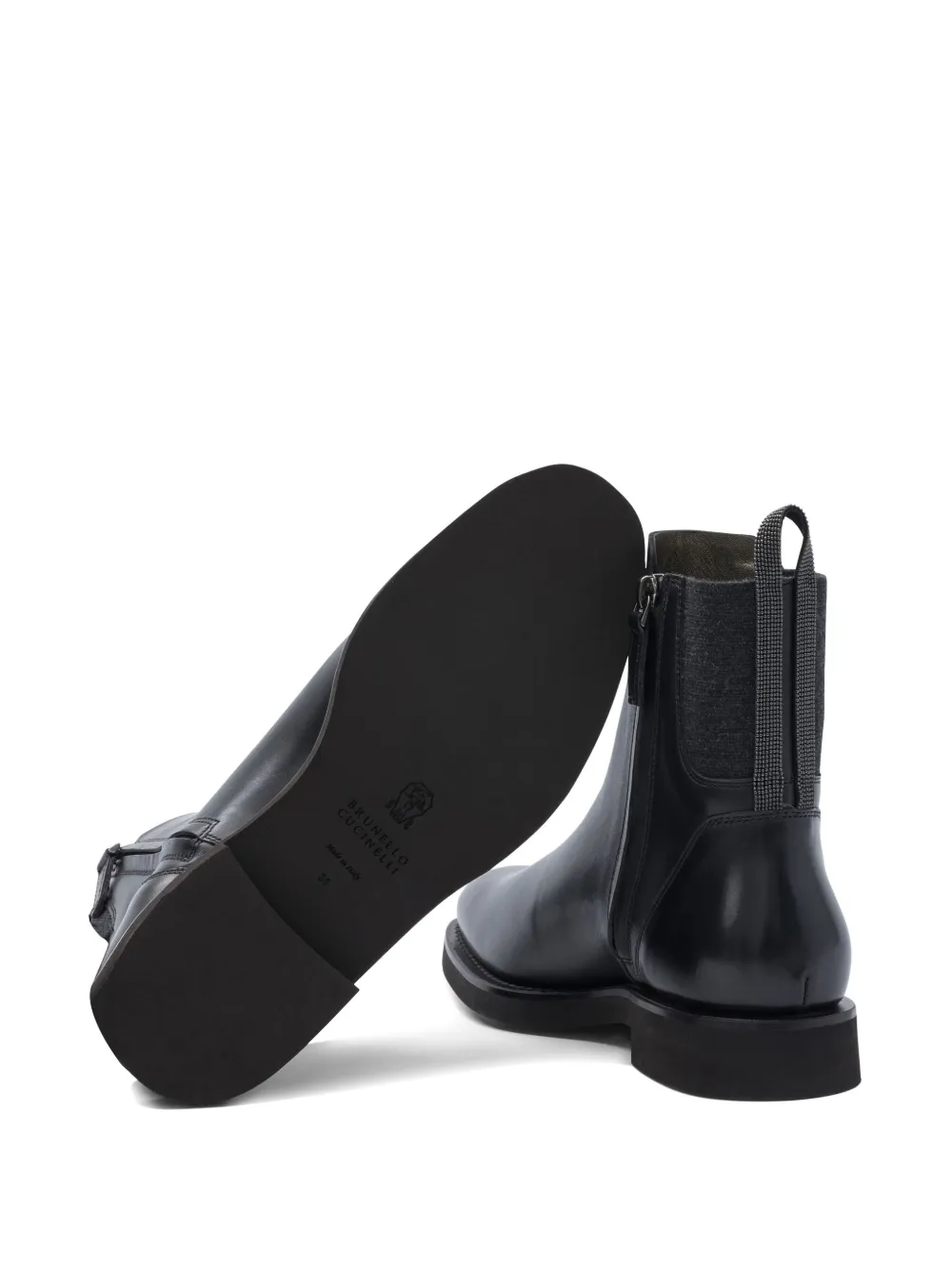 Brunello Cucinelli Leather Chelsea Boots In Nude