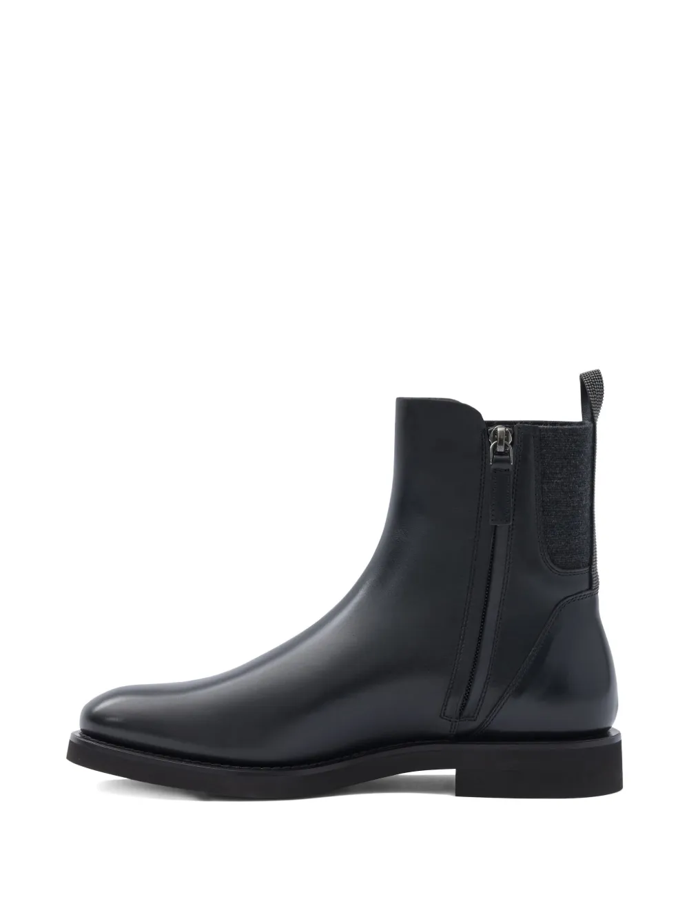 Brunello Cucinelli Leather Chelsea Boots In Nude