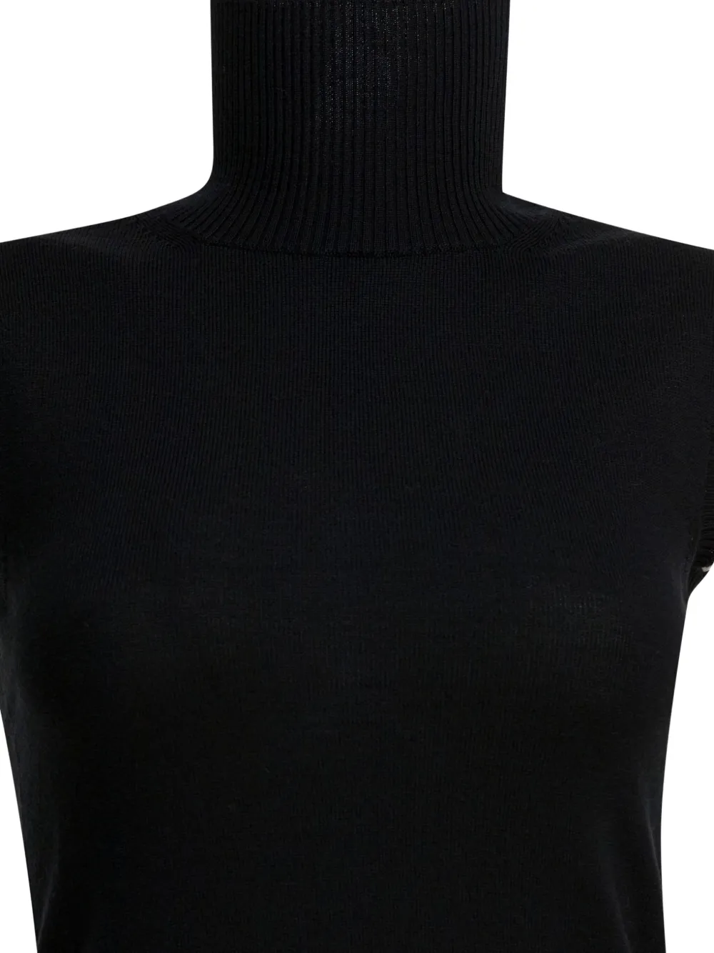 Max Mara Roll-neck Sleeveless Tank Top In Black