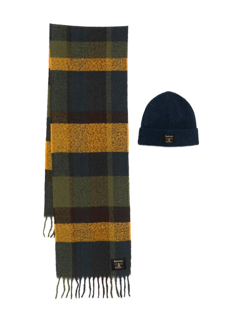 Barbour checked fringed scarf | verde | Image 1