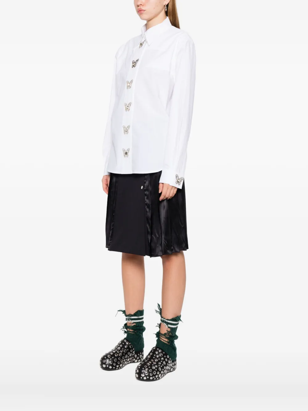 Chopova Lowena Butterfly-embellished Shirt In White