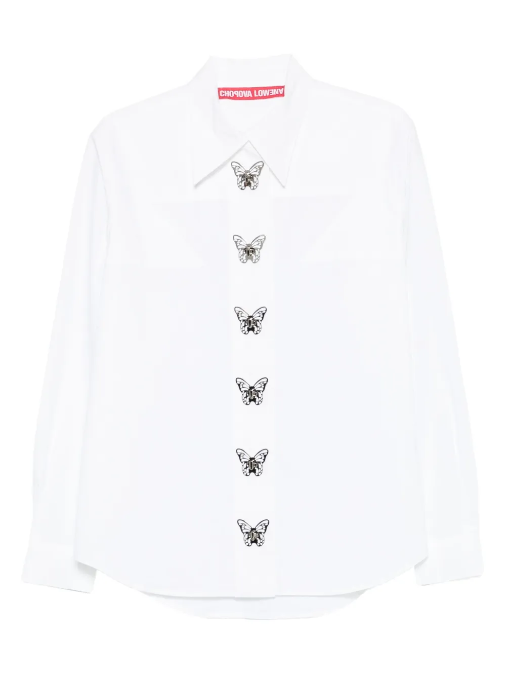 Chopova Lowena butterfly-embellished shirt - Bianco