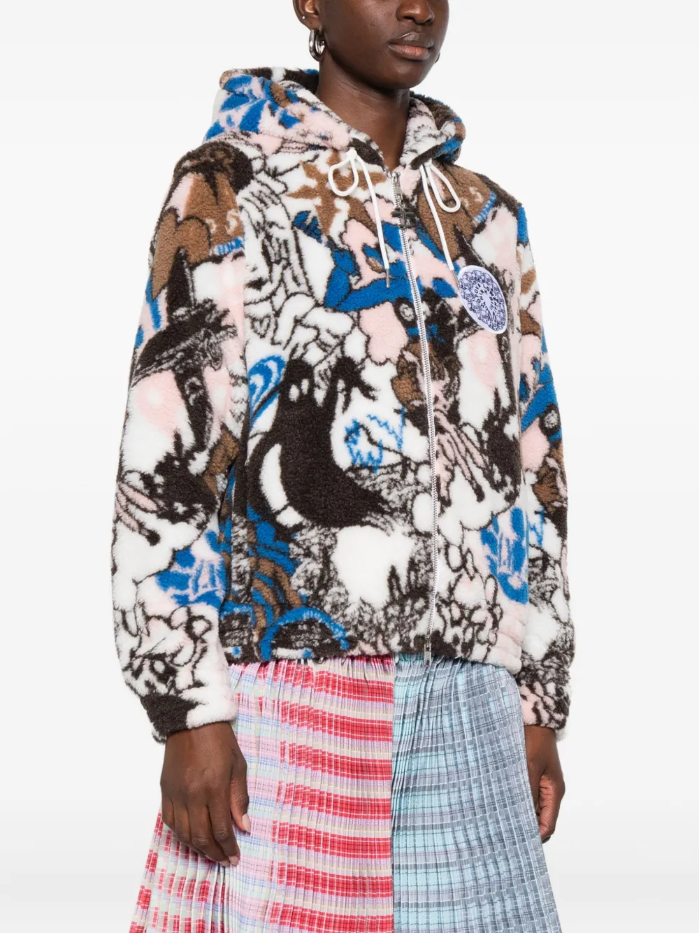 Chopova Lowena Engine Party Fleece Hoodie In Multi
