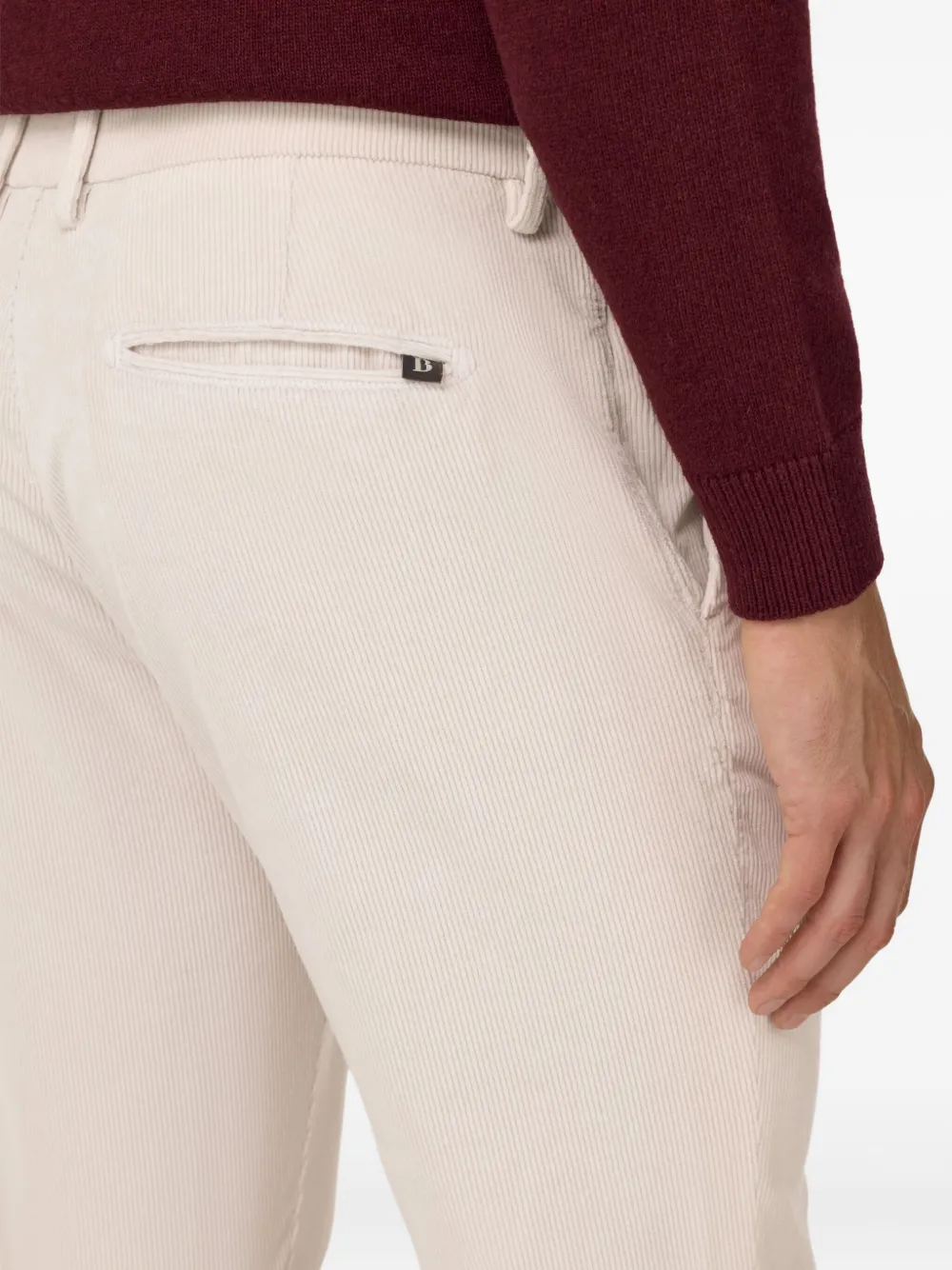 Boggi Milano Ribfluwelen broek Grijs