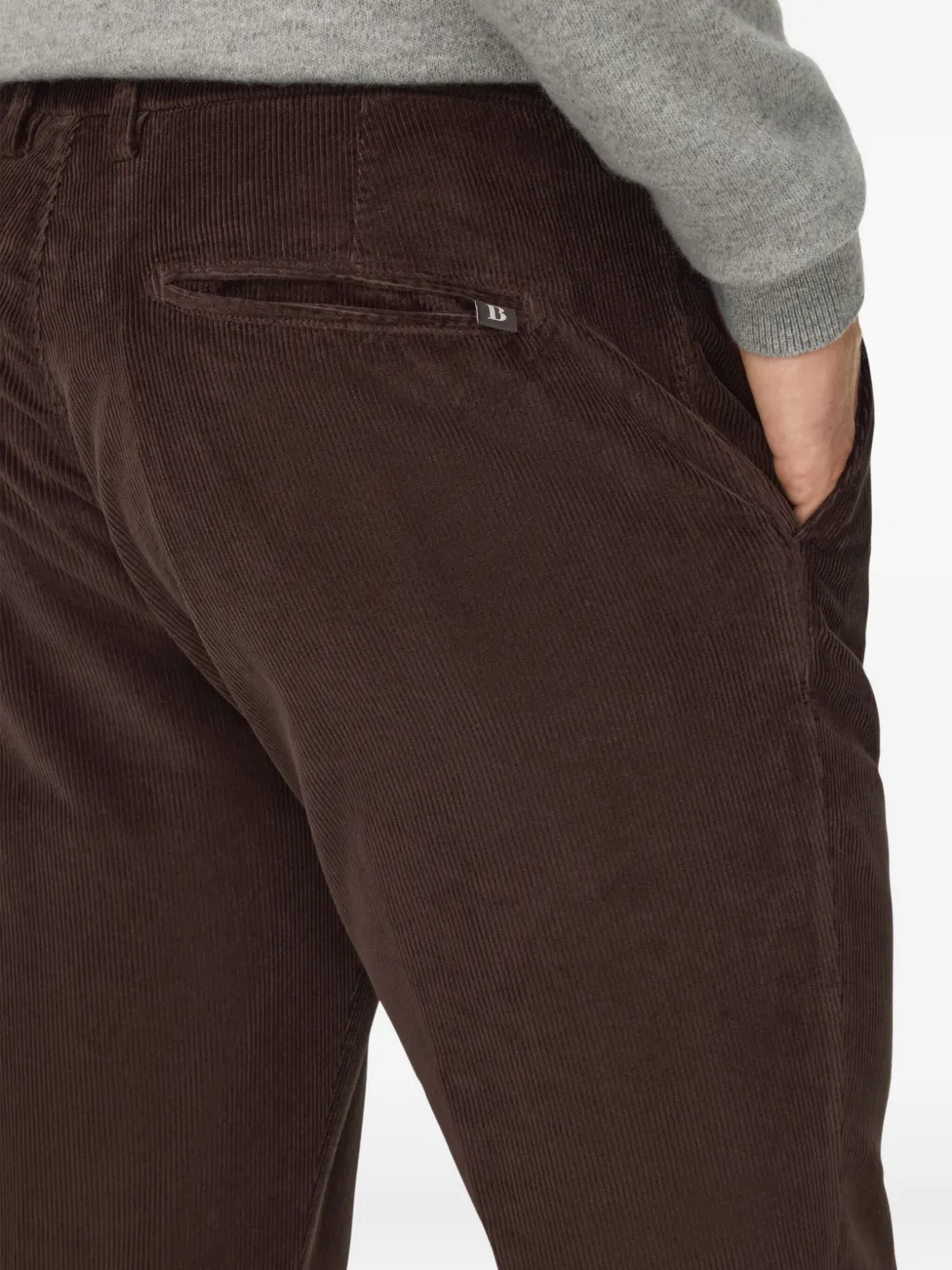 Boggi Milano Ribfluwelen broek Bruin