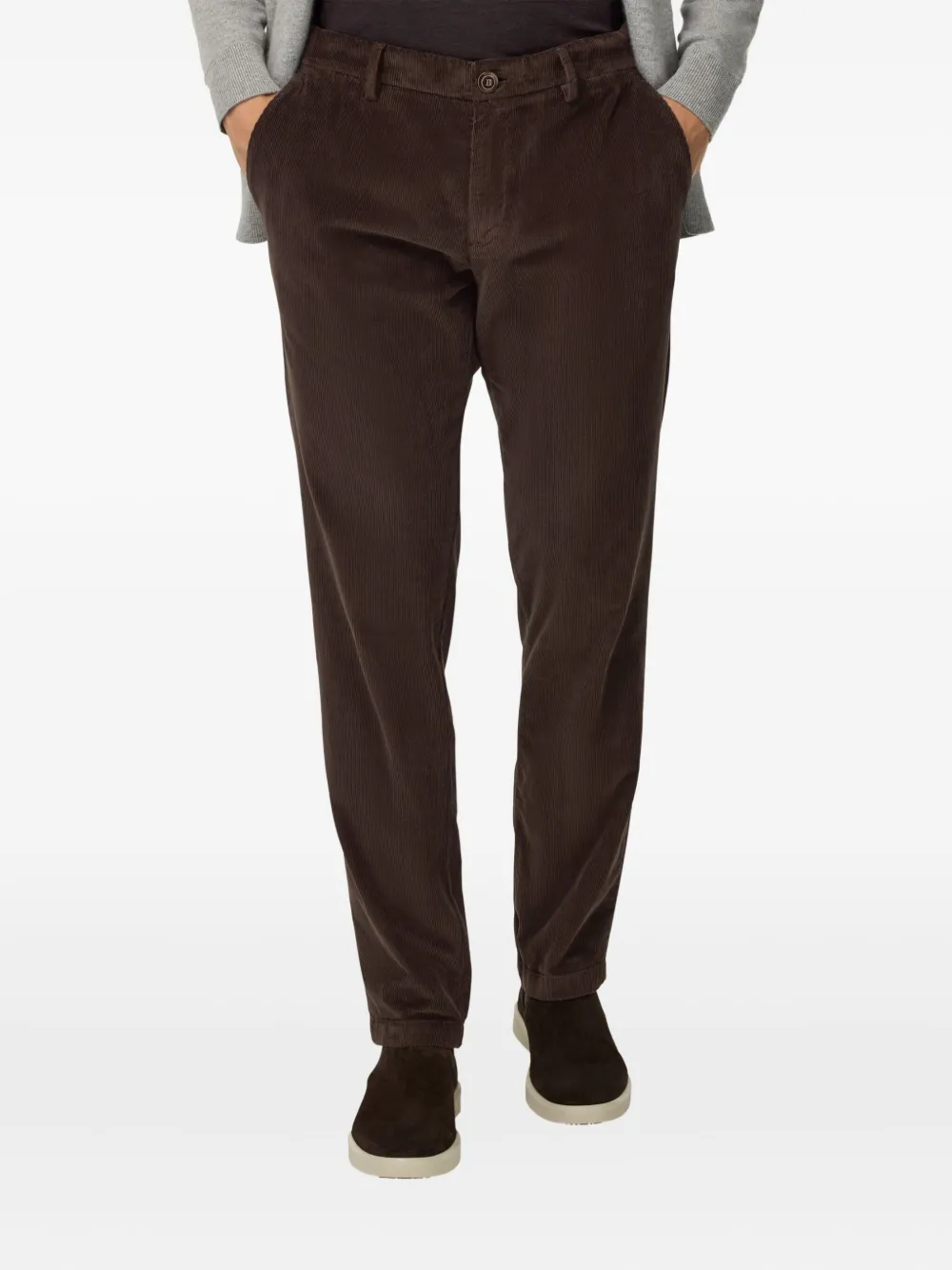 Boggi Milano Ribfluwelen broek Bruin