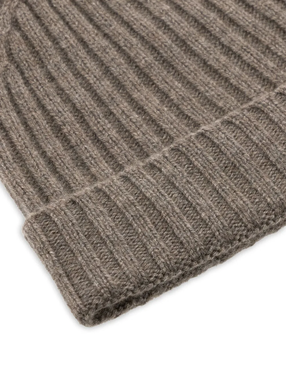 Ribbed Cashmere Beanie Hat