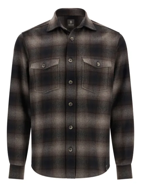 Boggi Milano checked chest-pockets overshirt