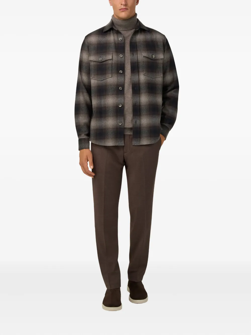 Boggi Milano checked chest-pockets overshirt | Shirt Jackets | Image 2