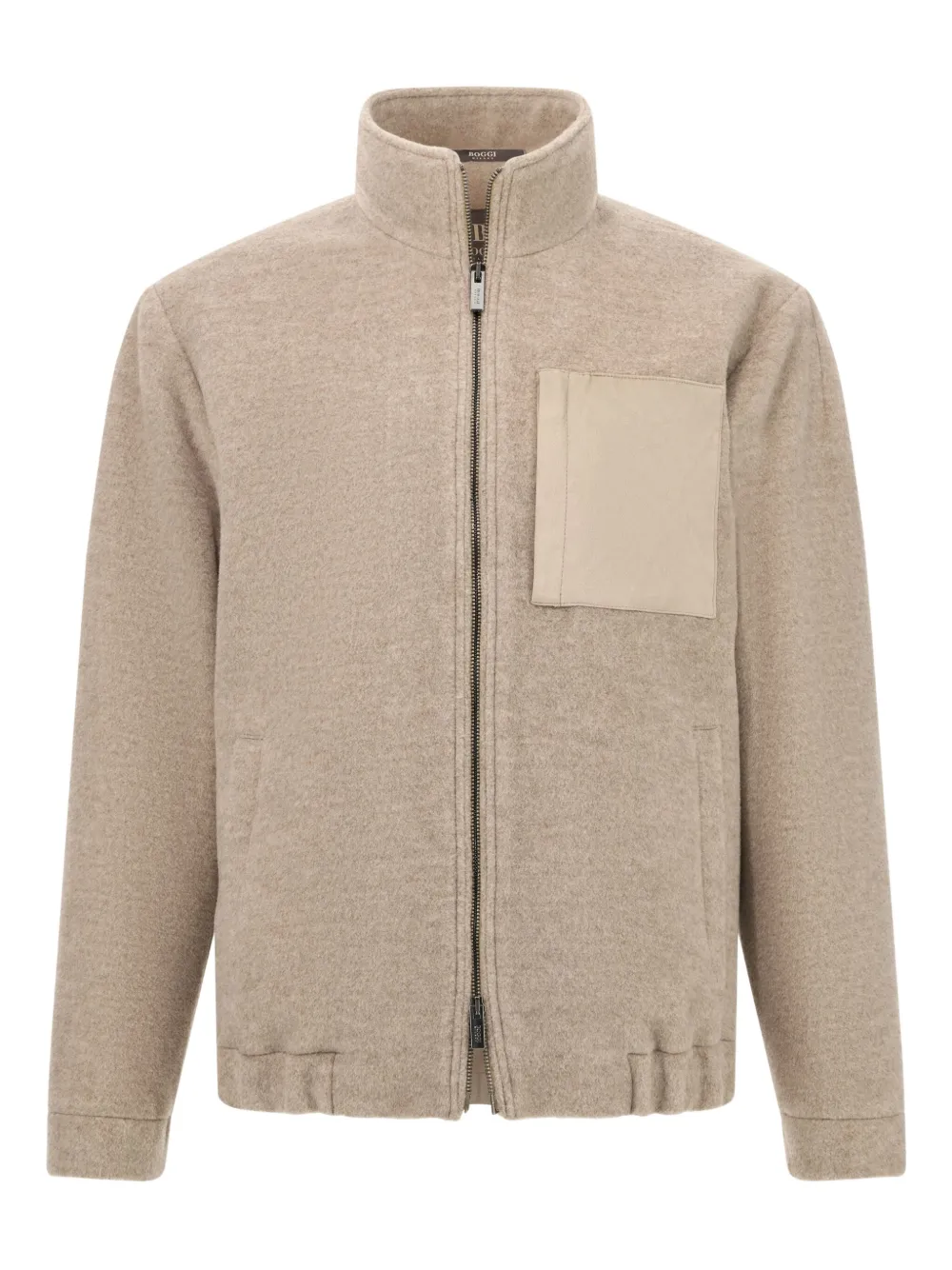 Boggi Milano patch-pocket wool bomber jacket | Neutrals | Image 1