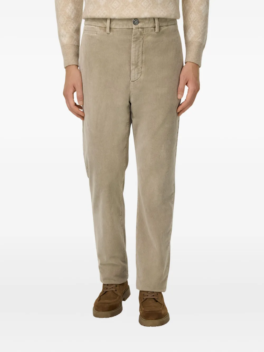 Boggi Milano Ribfluwelen broek Beige