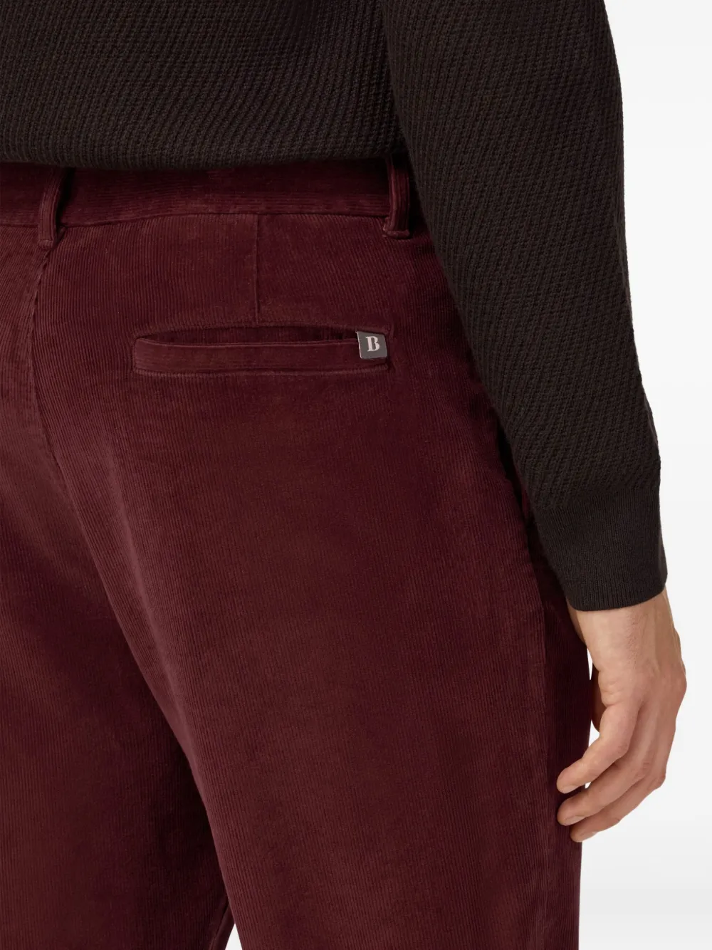 Boggi Milano Ribfluwelen broek Rood