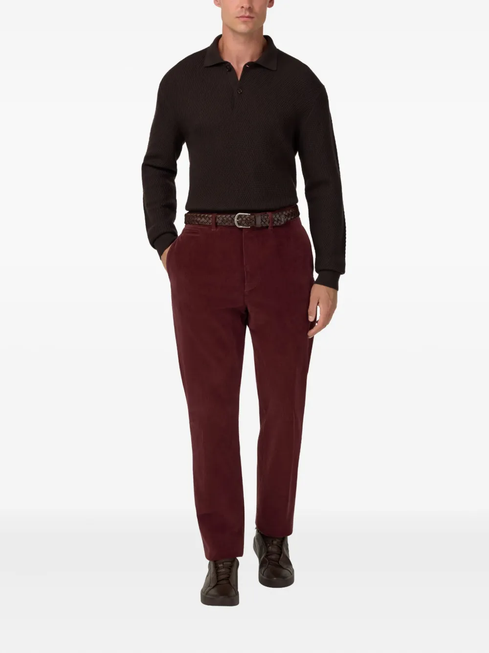 Boggi Milano Ribfluwelen broek - Rood