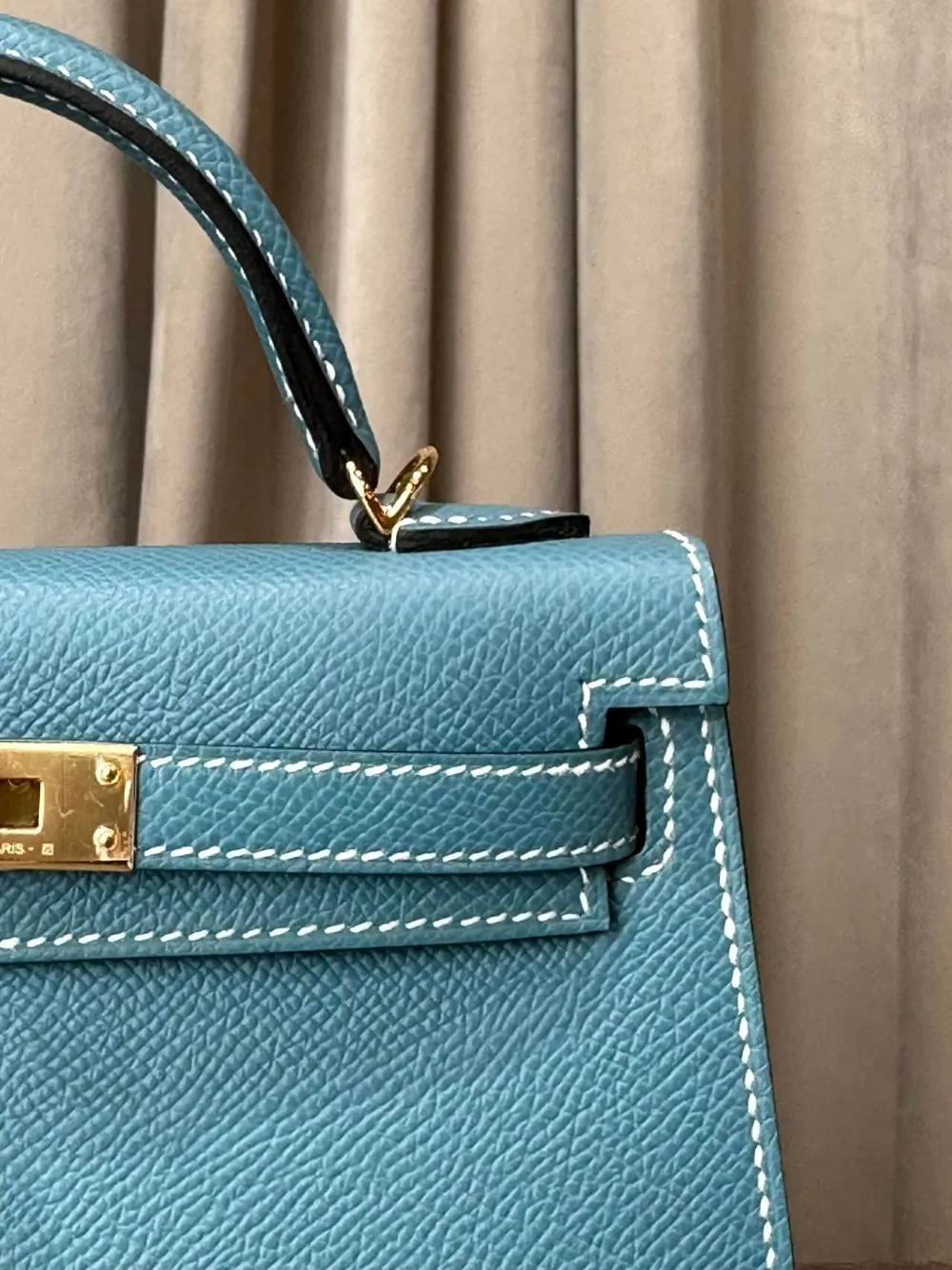 Pre-owned Hermes 2023 Mini Kelly Sellier 20 Tote Bag In Blue