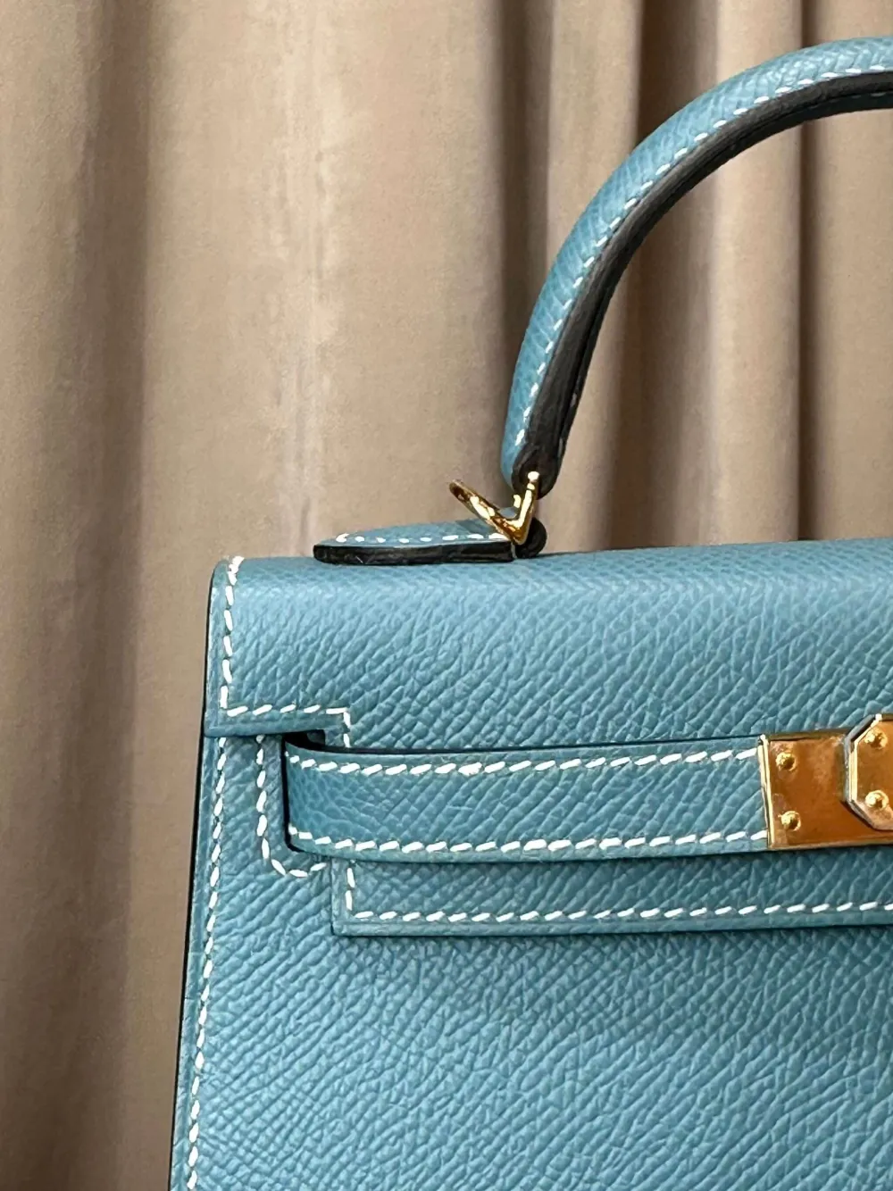 Pre-owned Hermes 2023 Mini Kelly Sellier 20 Tote Bag In Blue