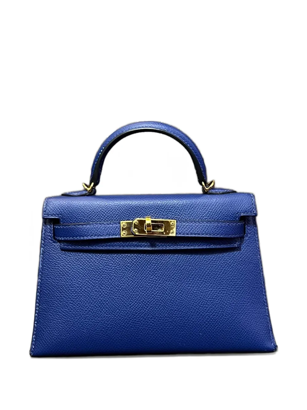 Pre-owned Hermes Mini Kelly Sellier 20 Tote Bag In Blue